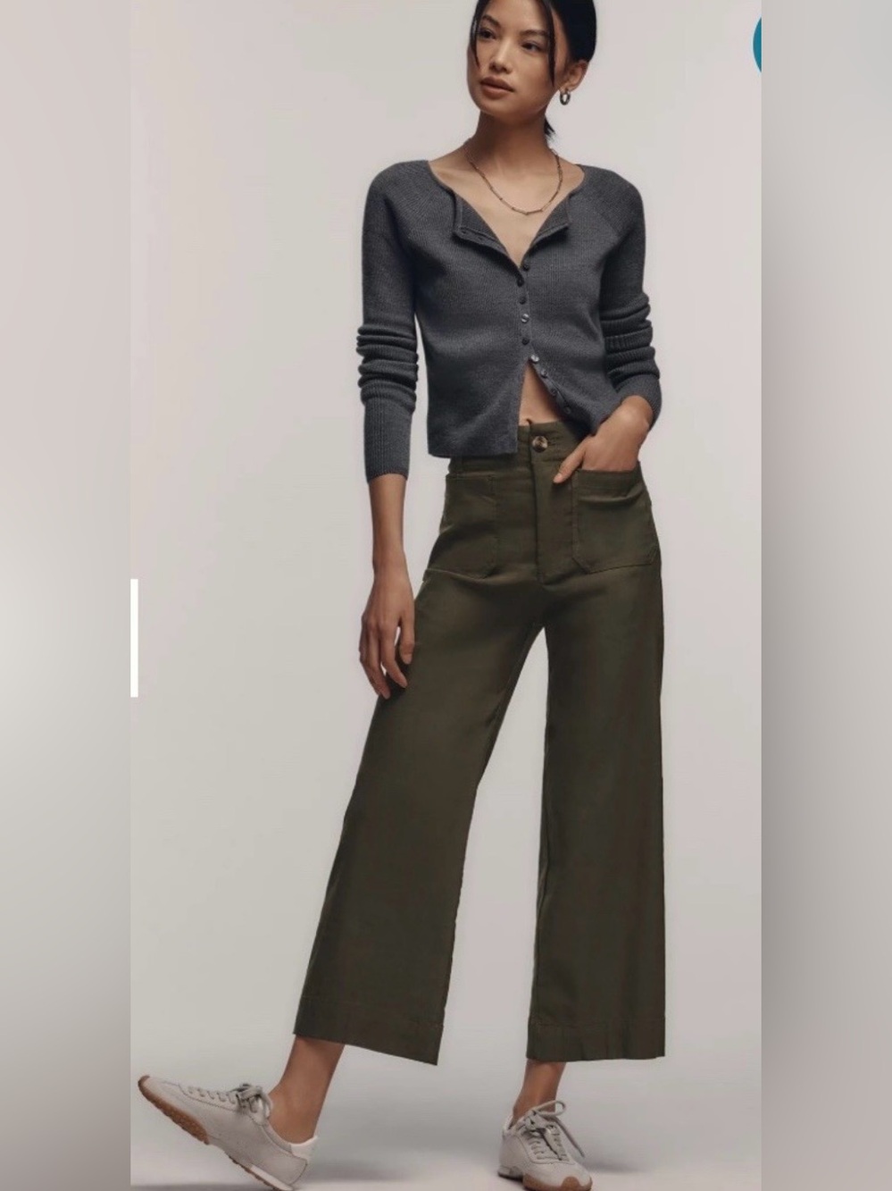 Anthropologie/Maeve High-Rise Wide-Leg Cropped Pants